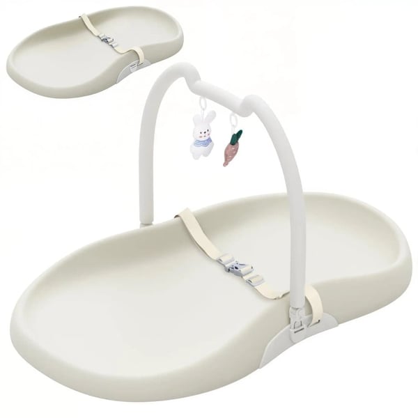 Babyskiftemåtte, Anti-Rul Design, Let at Tørre Af Vandtæt,Beige