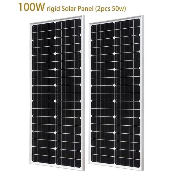 Stift solpanel 50W, Høj Effektivitet, Hærdet Glasoverflade,100W