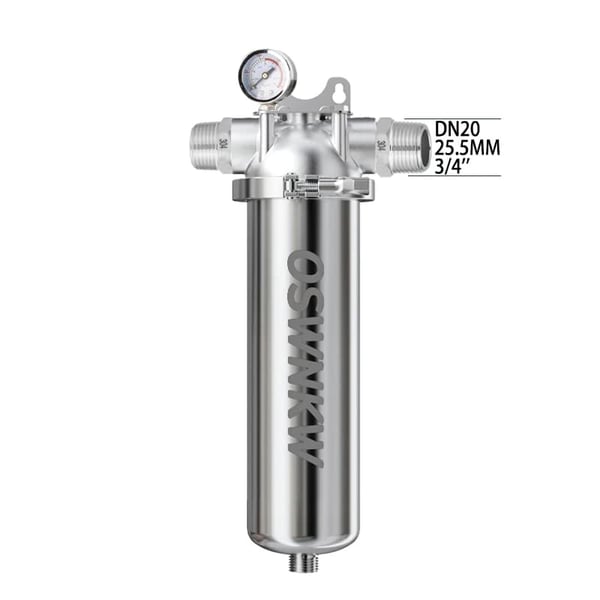 Hele Hus Sedimentfilter, 40 Mikron Rustfrit Stålnet, Central Rensning,10 inches DN20