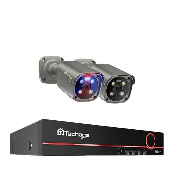 4K Sikkerhedskamera System, To-Vejs Lyd, Farve Natvision,3T (udendørs sport), 8CH NVR 2PCS Kamera