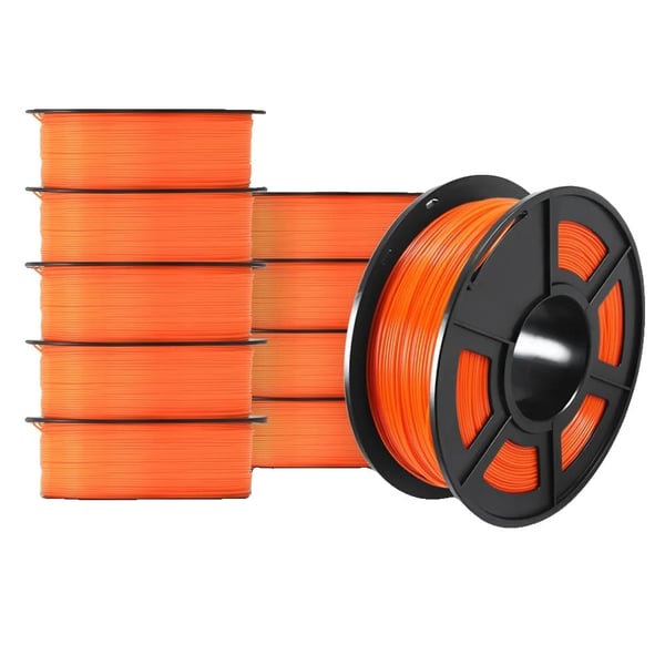 SUNLU 3D Filament, Halkaisija 1,75 mm, Toleranssi +/- 0,02 mm,PETG Oranssi 10 Rullaa