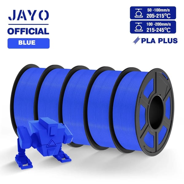 PLA Plus 3D Filament, 1,75 mm Diameter, 1,1 kg Vægt,PLA plus Blå 5stk