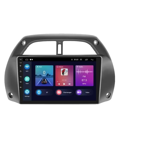 Dobbelt Skærm Bil Multimedia System, Forbedret Stemmestyring, Kompatibel med Toyota RAV4 2001-2006,2G-64G CarPlay Kamera