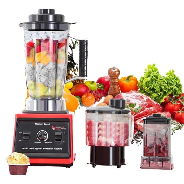 Blender, Multifunktionel Saftpresser, Højhastighedsydelse,3L+1.5L+0.5L