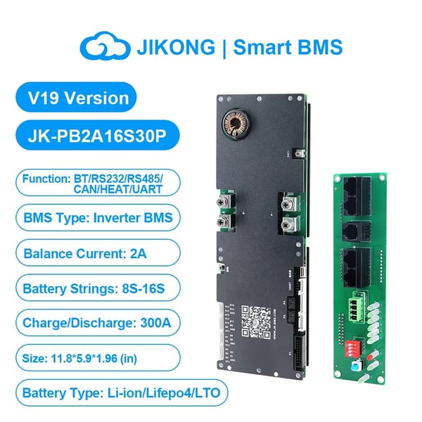 Batteristyringssystem, Aktiv Balancer, Høj Opladningsstrøm,JK-PB2A16S30P-V19