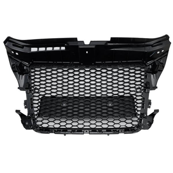 Frontbumpergrill, Glans Sort, Høj Kvalitet ABS Plastik, Standardpasform til Audi A3 8P S3, Direkte erstatning, Moderne honningcombdesign