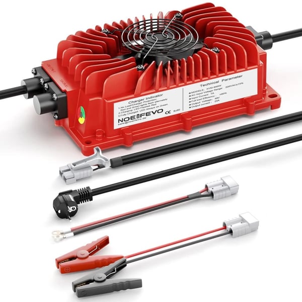 Golfvogn Oplader, 1200W Udgangseffekt, Bred Kompatibilitet,Alligator Clips, EU
