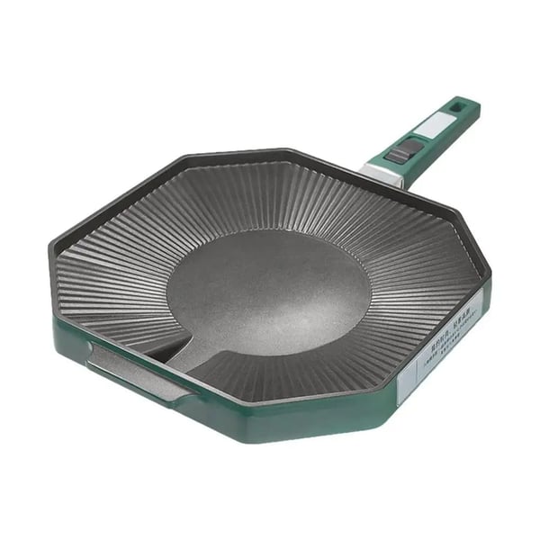 Camping Grillplade, Holdbart Rustfrit Stål, Non-Stick Overflade,Grøn