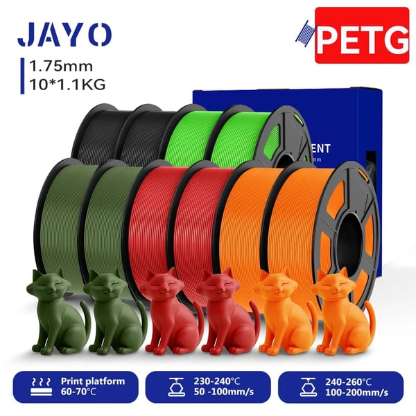 3D-printfilament, PETG-material, forbedret sejhed,2BK2GN2OG2RD2OR