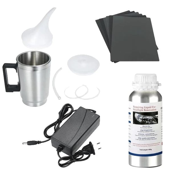 Forlygte Restaureringssæt, 800ML Flydende Polymer Fordamper, Automobilpleje Værktøj, , Set 1 Carton Kit
