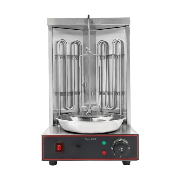 Elektrisk Shawarma Grillmaskine, 3000W Effekt, Automatisk Rotationsdesign,Sølv