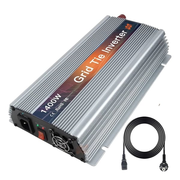Mikro sol inverter, 1400W udgangseffekt, høj effektivitet,18V (10.5-30VDC), 230V (190-260VAC), Sølv-1400W