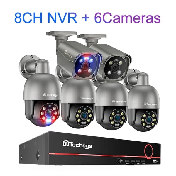 8CH CCTV-system, 4K opløsning, H.265 kompression,8CH 6 Kameraer-b