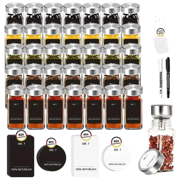 Maustepurkki, 120ml kapasiteetti, monipuoliset annosteluominaisuudet,35 kunnon purkkeja, M Maustepurkki, 120ml kapasiteetti, monipuoliset annosteluominaisuudet,35 kunnon purkkeja, M
