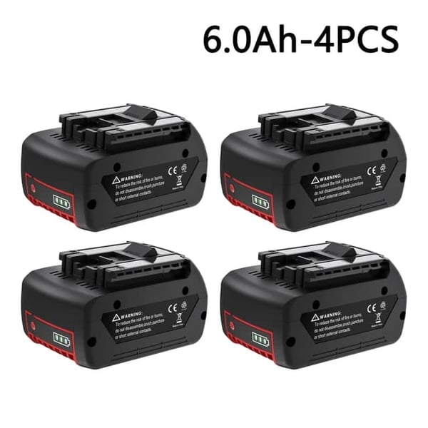 Bosch 18V akku, 60Ah kapasiteetti, uudelleenladattava Li-ion, 4 akkua