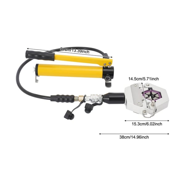 Hydraulisk Slange Crimper Værktøjssæt, 4 Ton Udgivelse, 7 Crimping Døds,Gul