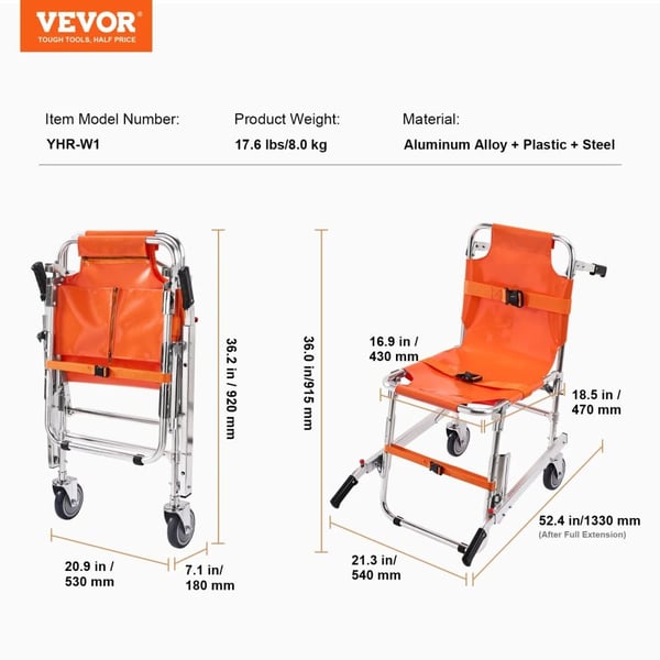 Stole til trappeklatring, Letvægts, Sammenklappeligt design,350 lbs