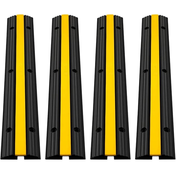 Trafikstyringskabelrampe, 22046 lbs Belastningskapacitet, Skridsikker Gummi Konstruktion,4STK
