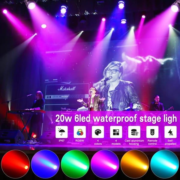 LED Par Lys, Multi-Farve Effekter, Vandtæt Design,EU stik