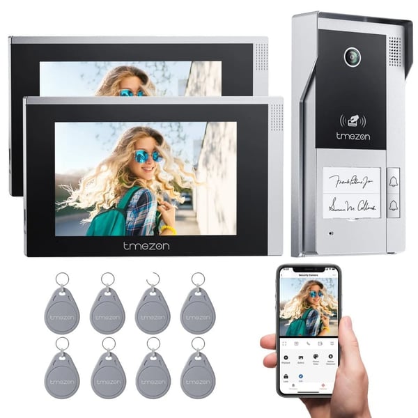 TMEZON WiFi Videovälihälytin, 7" Kosketusnäyttö, 1080P Videokuvaresoluutio,2M1P