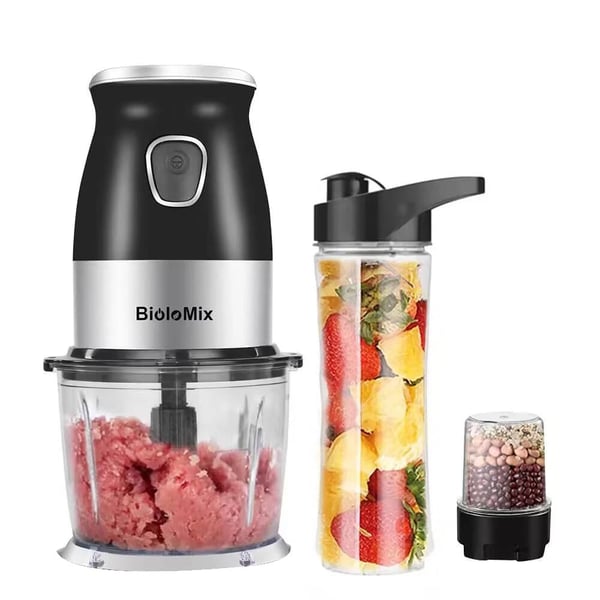 Blender, monitoiminen, kannettava muotoilu,3 in 1, musta