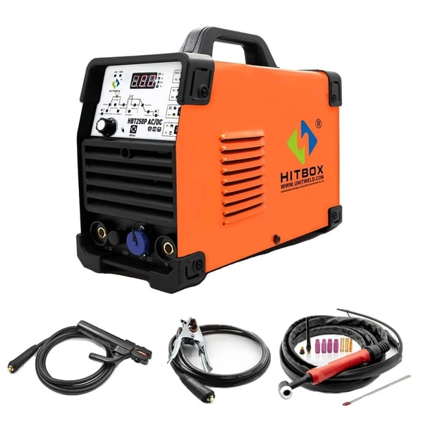 Svejsemaskine, 200A udgang, AC/DC TIG og MMA/ARC funktioner,HBT250P, 220v