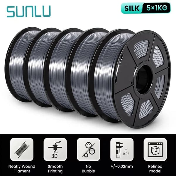 PLA Filament, 1,75 mm Diameter, Høj Styrke,SILK Grå