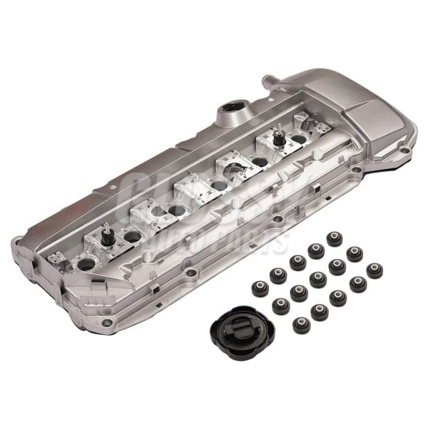 Aluminium Ventildeksel, Passer til Luksus Sedan E39 E46, M52 M54 Motorer, OEM Nummer 11121432928, Inkluderer Pakning og Oliehætte
