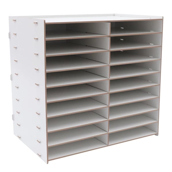Papirorganisator, 9-lags design, 18 rum,HVID