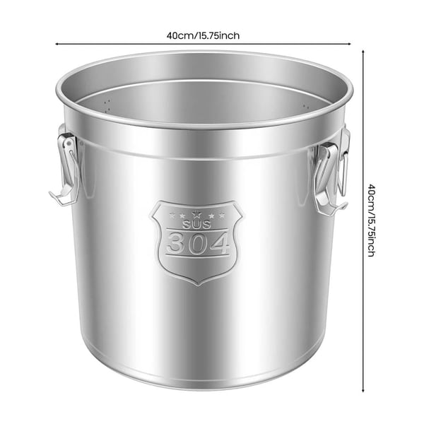 Madopbevaringsbeholder, Holdbart Rustfrit Stål, Forseglet for Friskhed,48L 4clips