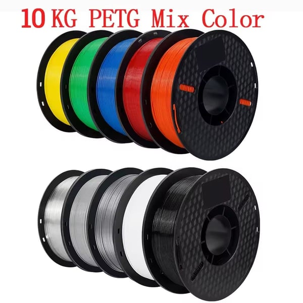 3D-printerfilament, 10 kg, 1,75 mm diameter, 10 kg PETG i blandede farver