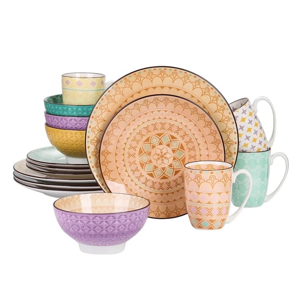 Porcelænsservise, Scenisk Mønster, Mikrobølgeovn og Opvaskemaskine Sikker,16-Del