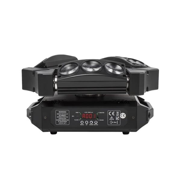 Disco LED Hämähäkkivalo, DMX512 Ohjaus,2kpl 9x10W, EU-plugi