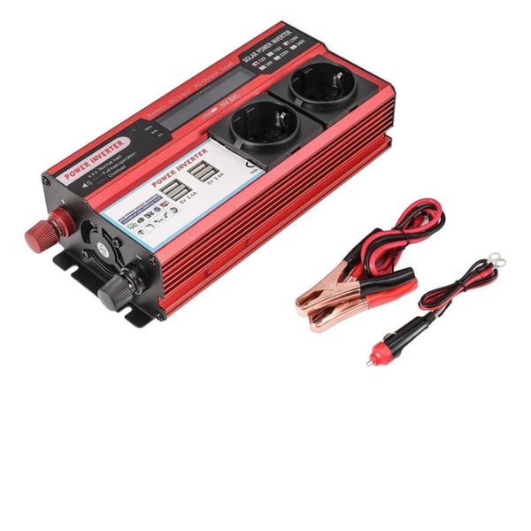 Strømomformer, 4 USB-porte, LED-display,B Sæt