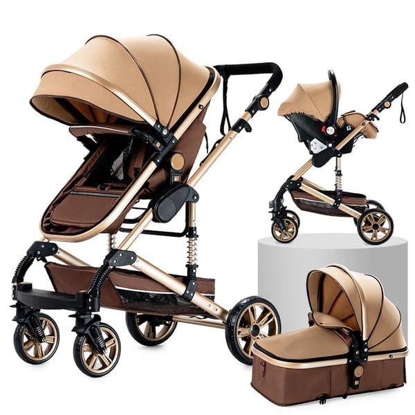 Barnevogn, Letvægtsdesign, Kompakt Foldemulighed,XR001-BEIGE