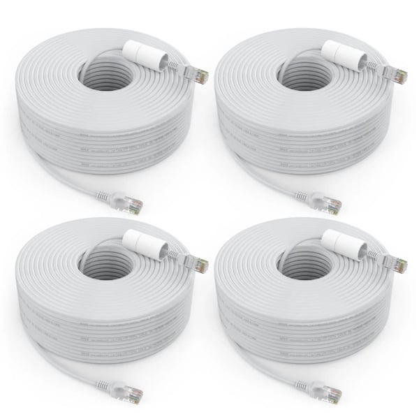Ethernet-netværkskabel, 100 ft længde, CAT5e 4-par UTP, 100 Mbps overførselshastighed,4Pcs Kabel 30.4M