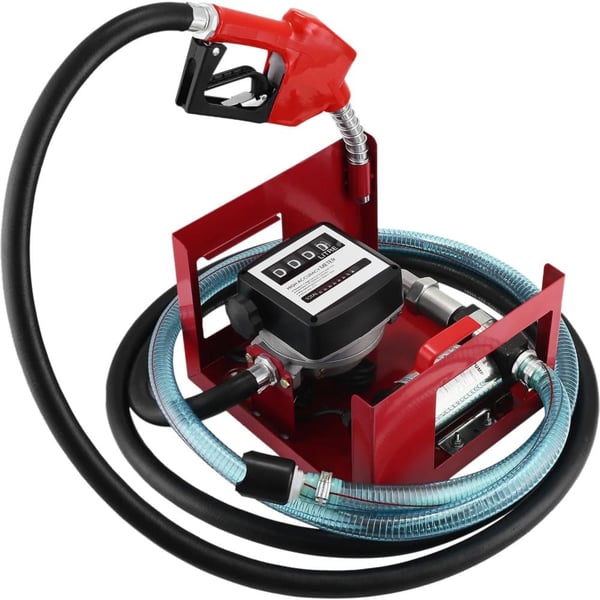 Brændstofoverføringspumpe, 40L/Min, Selvsugende,Maks 30m Flow Meter