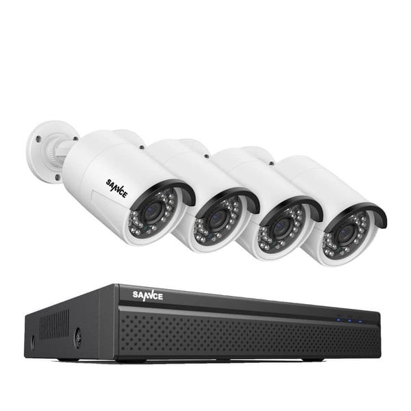CCTV Sikkerhedssystem, 5MP/3MP Opløsning, IP66 Vandtæt, 4PCS 3MP, Ingen