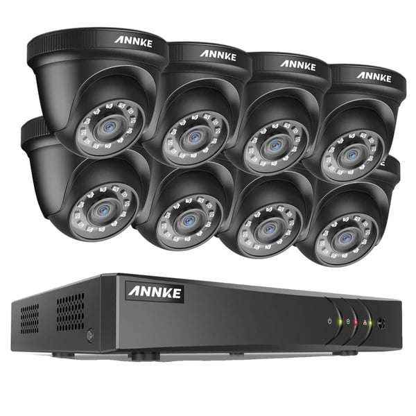 ANNKE Sikkerhedssystem, 2MP Opløsning, 8CH Indgang, HD Video Komprimering,DW81KD-58BL, Ingen