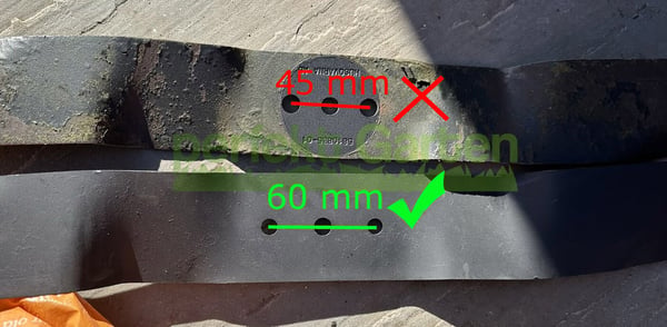 2X 43 CM plæneklipper kniv til Husqvarna Rider 111B 111B5 R112 C C5 5224495-10 5224495-03