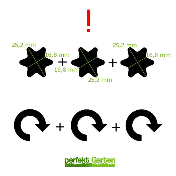 3 X 45 CM plæneklipper kniv til Cub Cadet CC GT RZT 1225 1224 1223 50 KHP / 742-04053