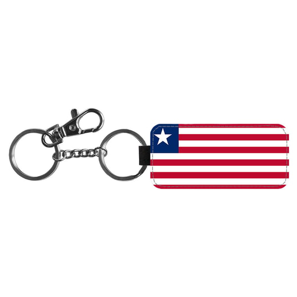 Nyckelring: Liberia Flagga, stilrent hängsmycke med livfull och unikt design