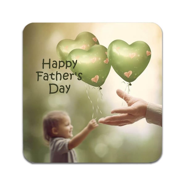 Lasinaluset (2 kpl): Happy Father's Day, tyylikkäät aluset uniikeilla ja eloisilla kuvioilla