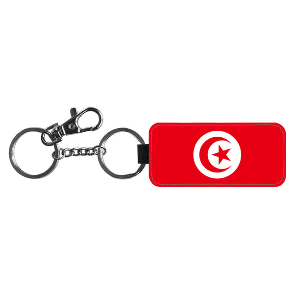 Nøkkelring: Tunisien Flagga, stilrent anheng med levende og unikt design