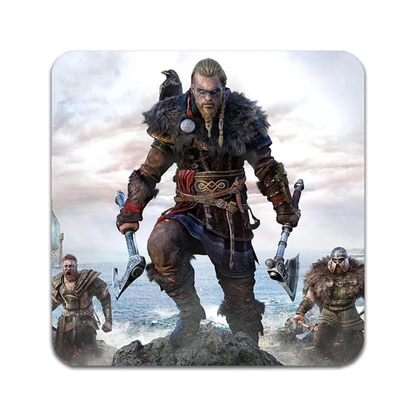 Glassunderlag (4-pakning): Spel Assassin's Creed, stilrene underlag med unike og livlige motiver