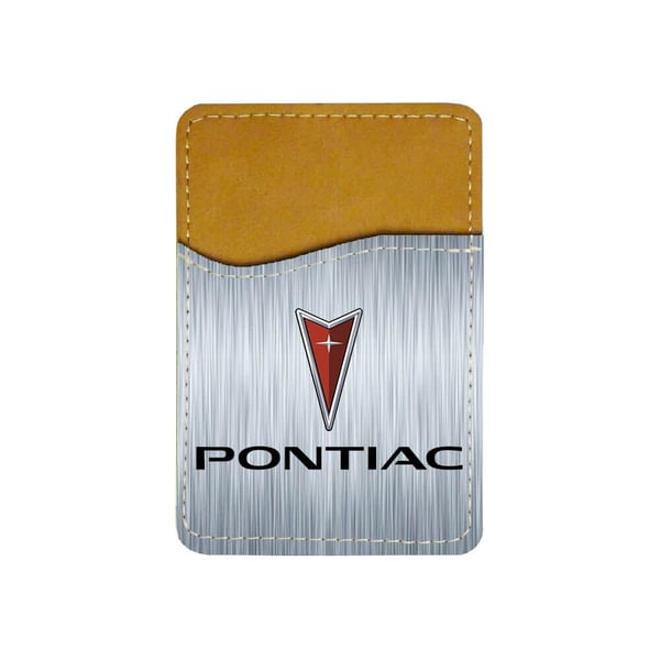Selvklebende kortholder til mobil (Universell): Pontiac 1957 Logo, kortlomme med levende og unikt design til telefonen
