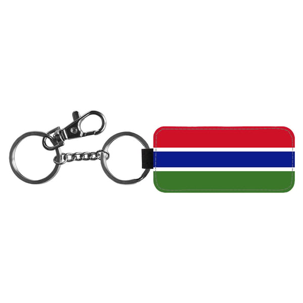 Nyckelring: Gambia Flagga, stilrent hängsmycke med livfull och unikt design