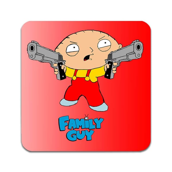 Glassunderlag (2-pakning): Family Guy, stilrene underlag med unike og livlige motiver