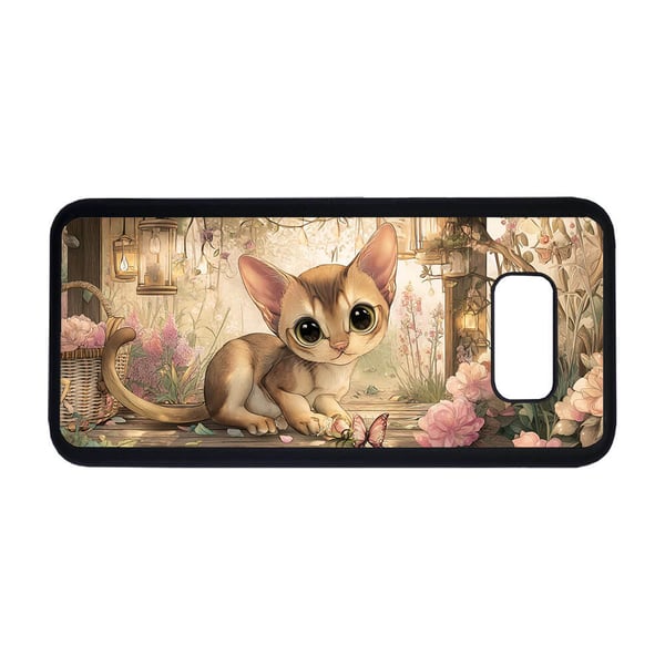 Til Samsung Galaxy S8: Tegneserie Abessinier Katt, mobildeksel med unikt motiv, beskyttende cover