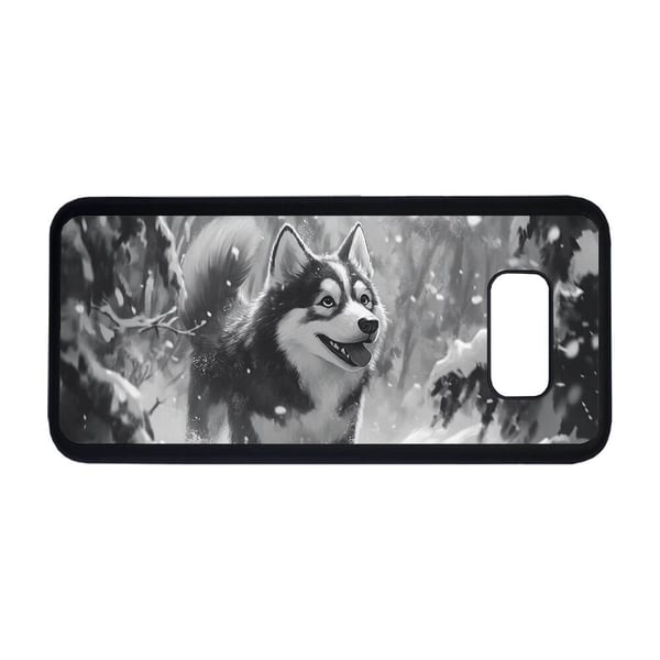 Til Samsung Galaxy S8+: Barne Tegneserie Siberian Husky Hund, mobildeksel med unikt motiv, beskyttende cover